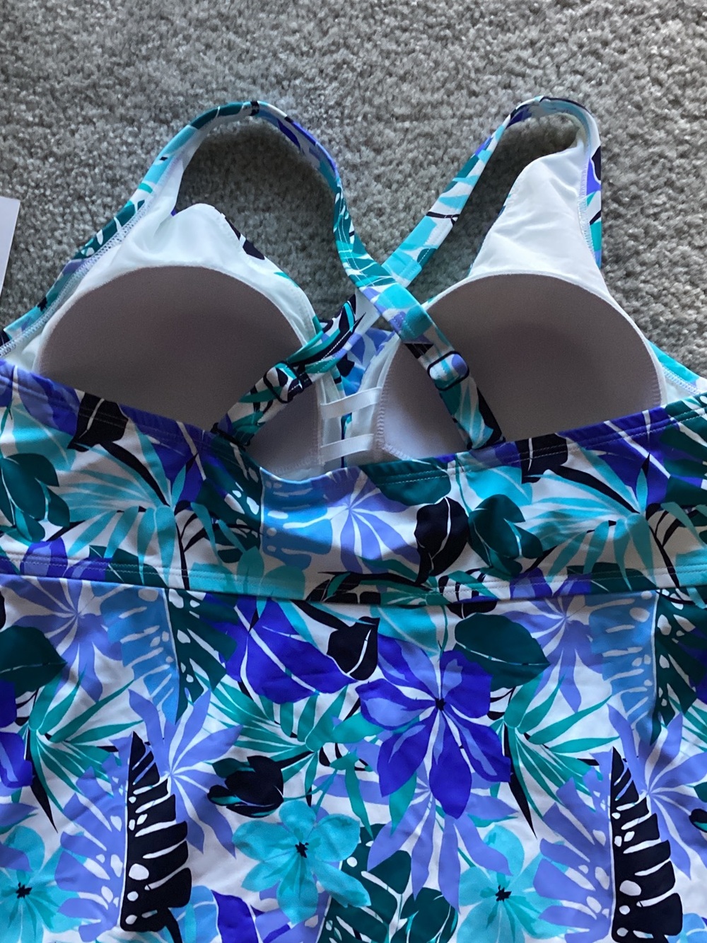 Swimsuits For All Blue & Teal Floral Top, Size 20 - Picture 2 of 8